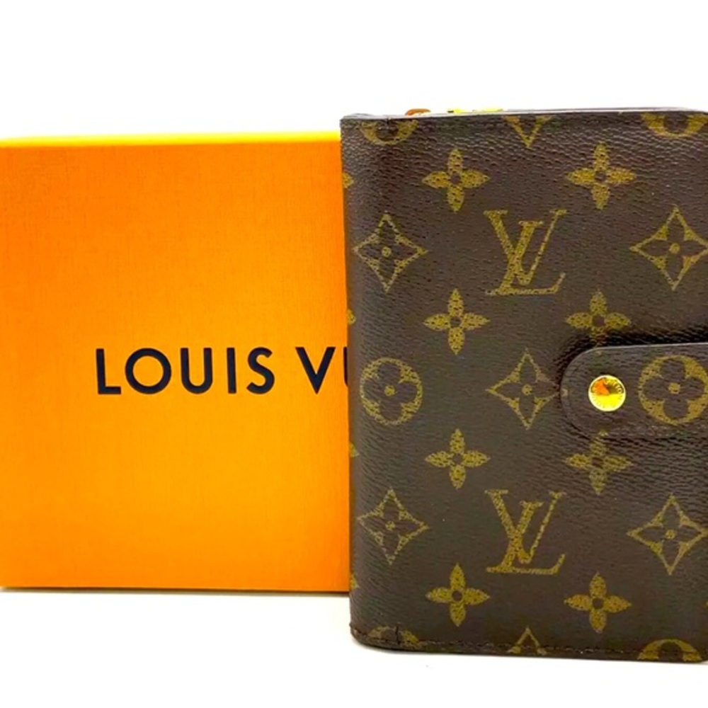 Auth Louis Vuitton Monogram Porte Papier Zip M61207 Wallet W/Box NS110789